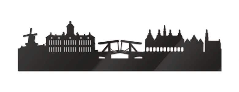 decorazione acrilico plexiglass nero skyline amsterdam