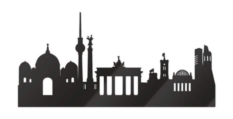 decorazione acrilico plexiglass nero skyline Berlino